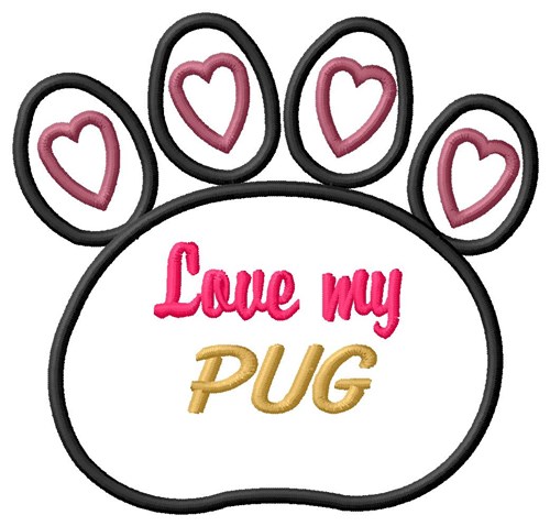 Pug Machine Embroidery Design