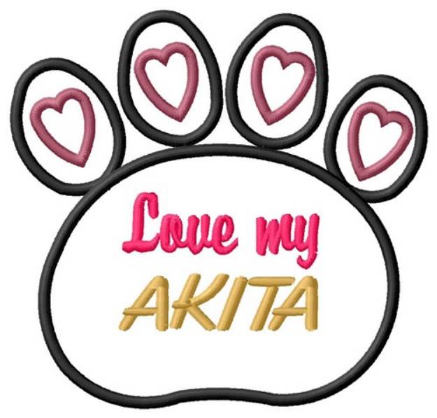 Picture of Akita Machine Embroidery Design