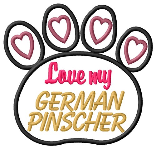German Pinscher Machine Embroidery Design