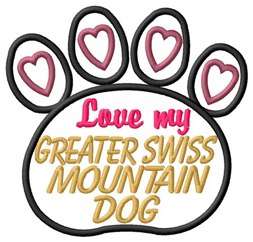 Greater Swiss Mountain Dog Machine Embroidery Design