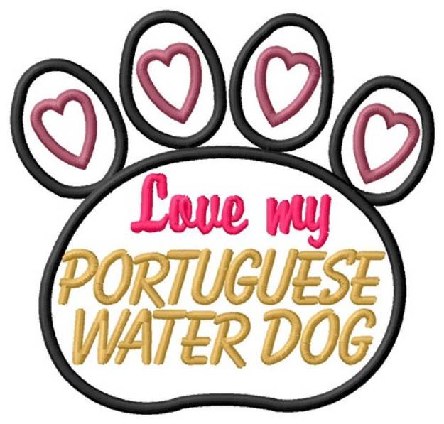 Picture of Portuguese Water Dog Machine Embroidery Design