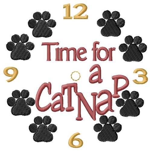 Time For A Catnap Machine Embroidery Design