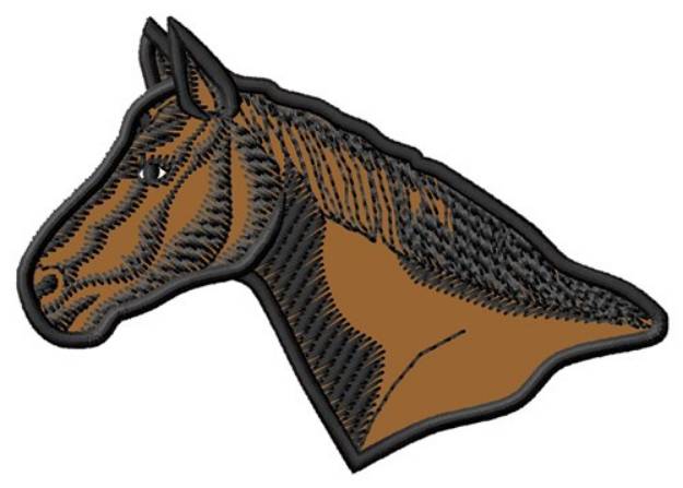 Picture of Thoroughbred Head Applique Machine Embroidery Design