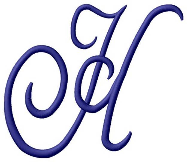 Picture of Tall Script H Machine Embroidery Design