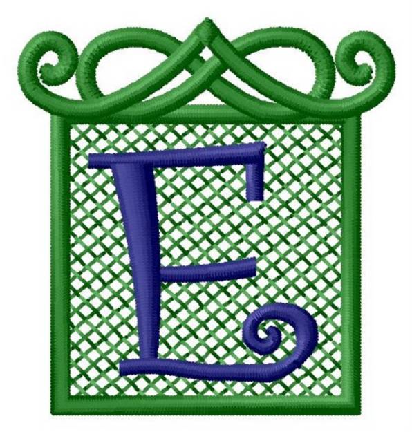 Picture of Embossed Square E Machine Embroidery Design