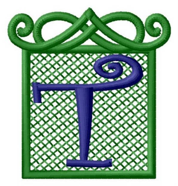 Picture of Embossed Square Monogram T Machine Embroidery Design