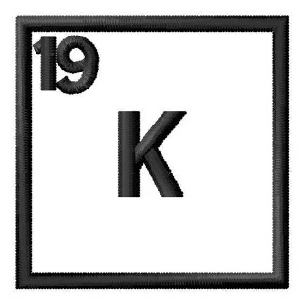 Picture of Atomic Number 19 Machine Embroidery Design