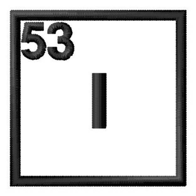 Picture of Atomic Number 53 Machine Embroidery Design