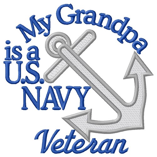 Grandpa Navy Vet Machine Embroidery Design
