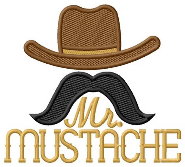 Picture of Mr. Mustache Machine Embroidery Design