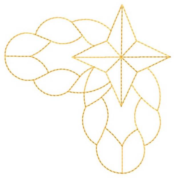 Picture of Star Quilt Corner Machine Embroidery Design