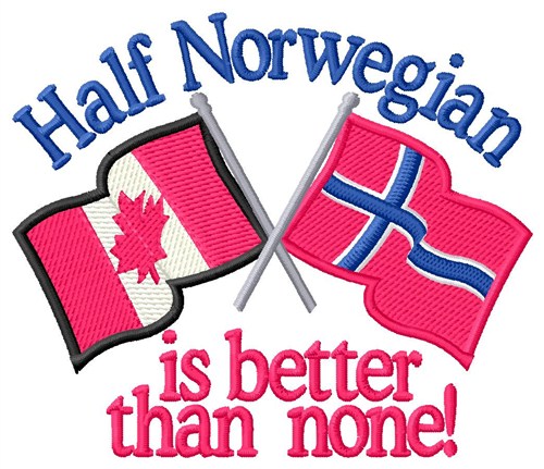 Half Norwegian Flags Machine Embroidery Design
