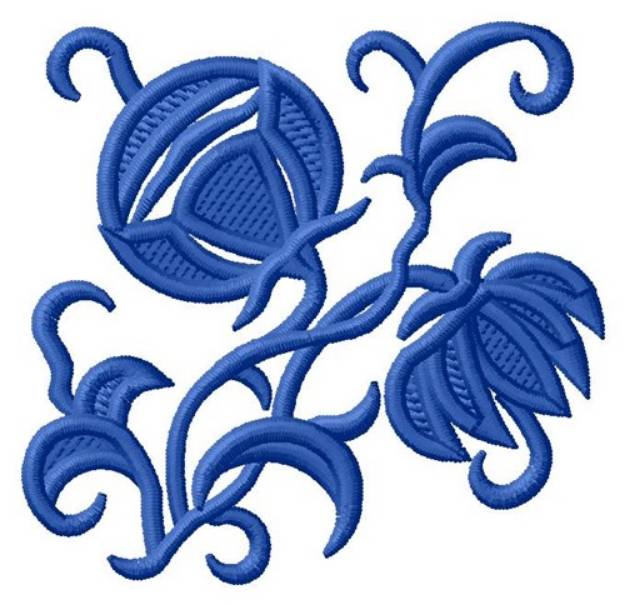 Picture of Blue Flower Machine Embroidery Design