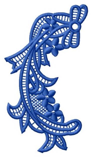 Picture of Blue Floral Lace Machine Embroidery Design