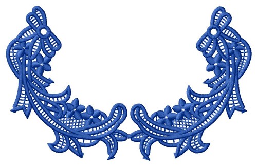 Blue Lace Flowers Machine Embroidery Design