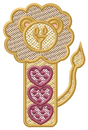 Lion Tail Hearts Machine Embroidery Design