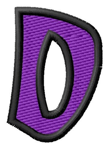 Pointed Purple D Machine Embroidery Design