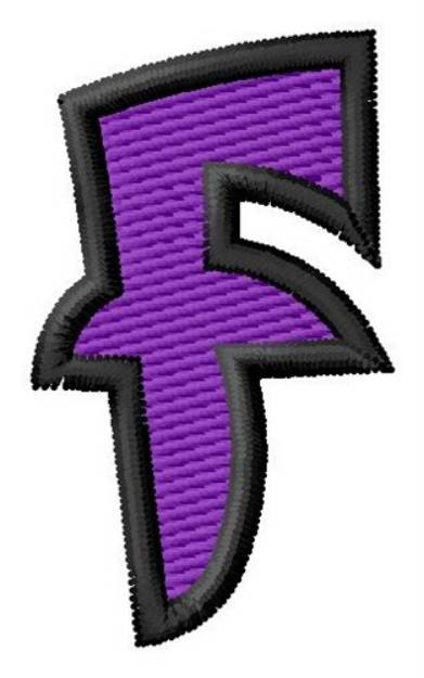 Picture of Pointed Purple F Machine Embroidery Design