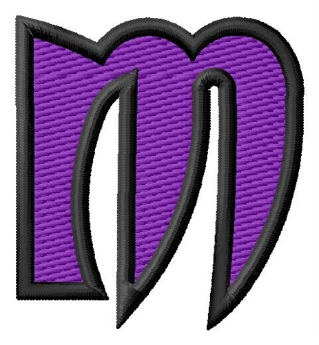 Pointed Purple M Machine Embroidery Design