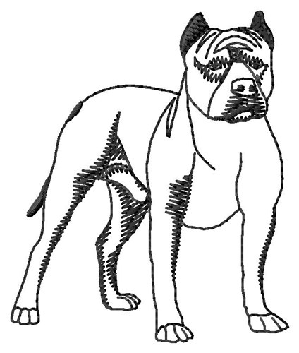 Staffy Outline Machine Embroidery Design