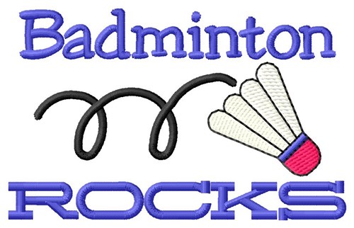 Badminton Rocks Machine Embroidery Design
