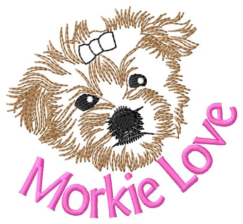 Morkie Love Machine Embroidery Design