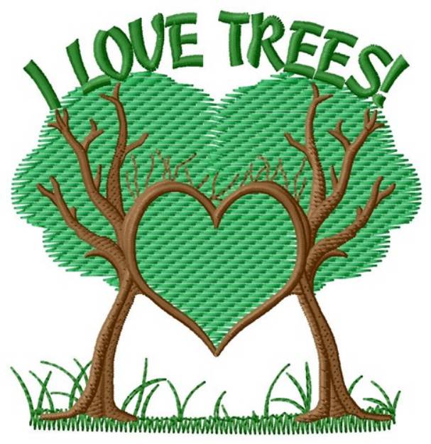 Picture of Love Trees Machine Embroidery Design