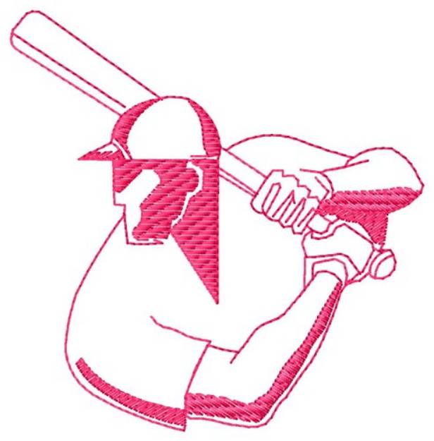 Picture of Baseball Batter Machine Embroidery Design