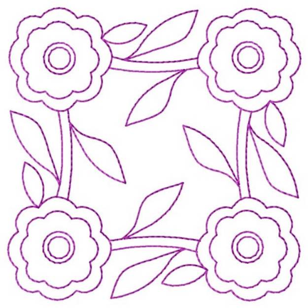 Picture of Outline Floral Machine Embroidery Design