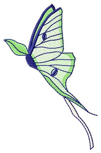 Luna Moth Machine Embroidery Design