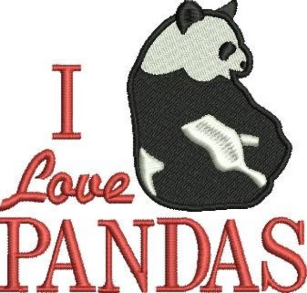 Picture of I Love Pandas Machine Embroidery Design