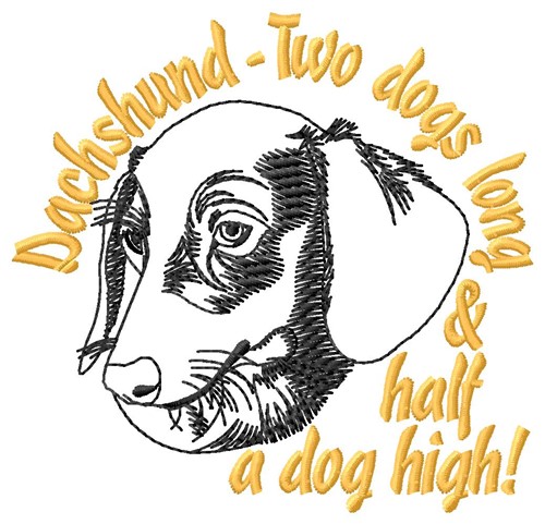 Two Dogs Long Machine Embroidery Design