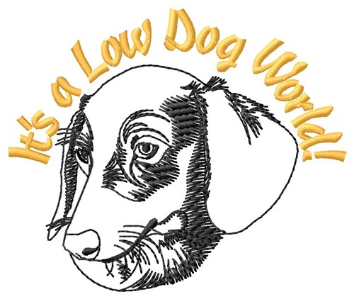Low Dog World Machine Embroidery Design