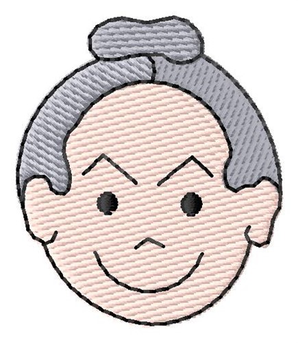 Old Woman Face Machine Embroidery Design