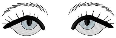 Hooded Eyes & Eyebrows Machine Embroidery Design