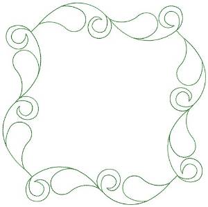Picture of Floral Frame Quilt Block Machine Embroidery Design