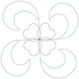 Picture of Flower Swirl Outline Machine Embroidery Design