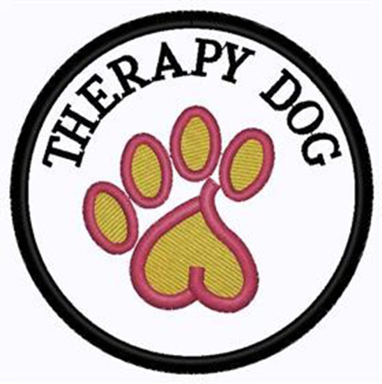 Therapy Dog Patch Machine Embroidery Design