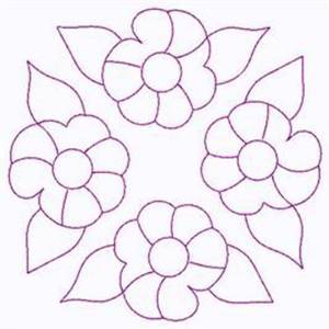 Picture of Outline Of Flowers Machine Embroidery Design