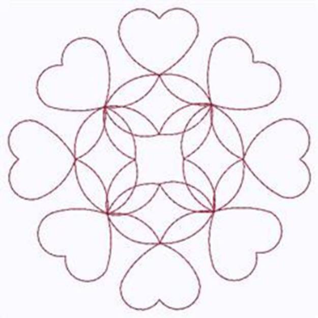 Picture of Outline Of Hearts Machine Embroidery Design