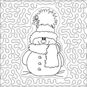 Picture of Snowman Quilt Block Machine Embroidery Design