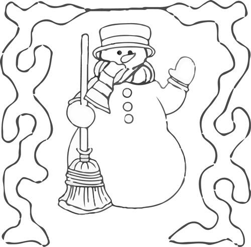 Snowman Quilt Block Machine Embroidery Design