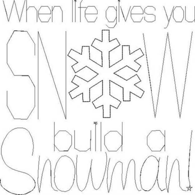 Picture of Build A Snowman Single Stitch Machine Embroidery Design