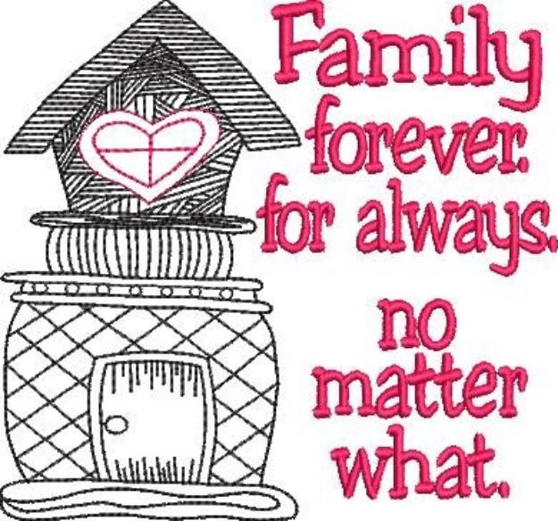 Picture of Blackwork Family Forever Machine Embroidery Design