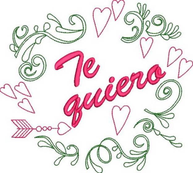 Picture of Spanish Valentine Wreath Machine Embroidery Design