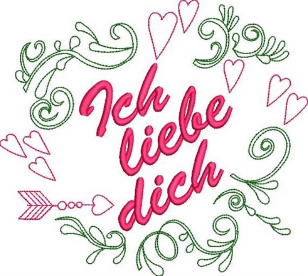 Picture of German Valentines Day Wreath Machine Embroidery Design