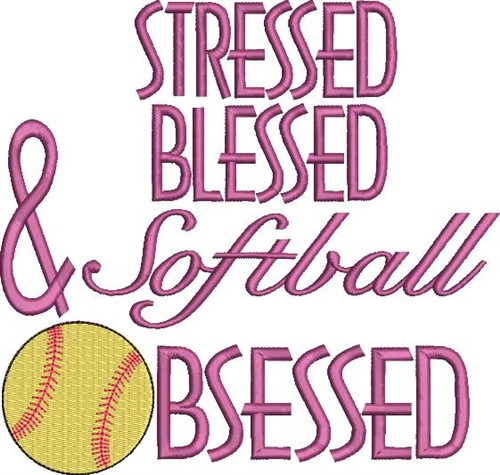 Softball Obsessed Machine Embroidery Design