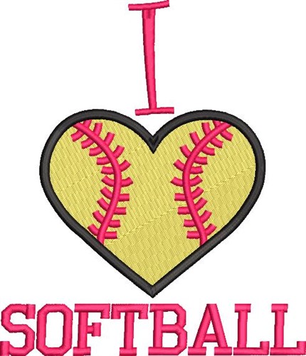 Softball Love Machine Embroidery Design
