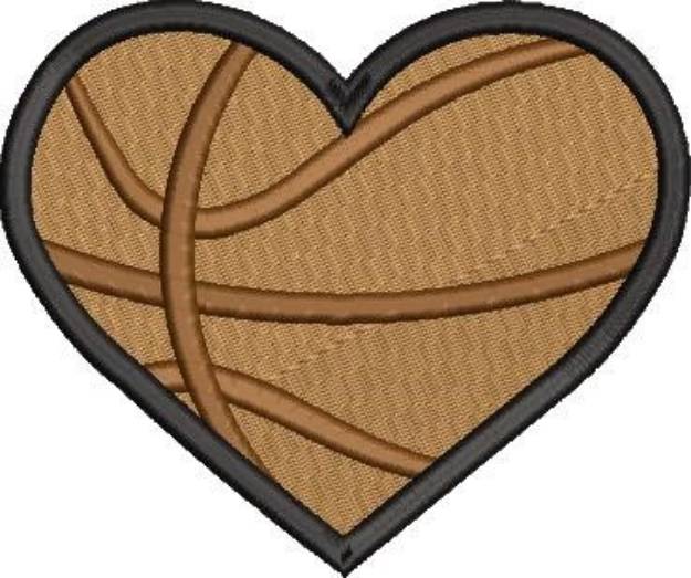 Picture of Basketball Heart Machine Embroidery Design