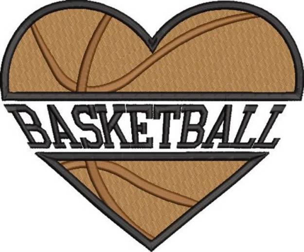 Picture of Basketball Heart Name Drop Machine Embroidery Design